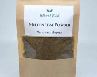 Organic Mullein Leaf Powder, Verbascum thapsus, Mullein Leaf Powder