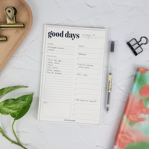 Good Days Daily Notepad with To Do List - Minimalist Stationery Daily Organizer