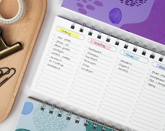 Horizontal Deskpad - Spiral List Notebook | Retro To Do List, Packing List, Grocery List, Weekly ToDo List, Weekly Planner | Desktop Notepad