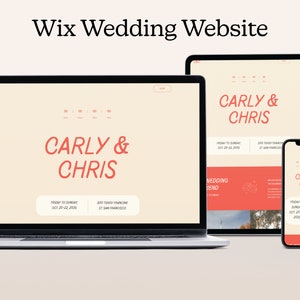 Wix Wedding Template for bride / groom / Custom wedding / Wedding Website / Modern Wedding website / Quirky wedding / RSVP / Registry