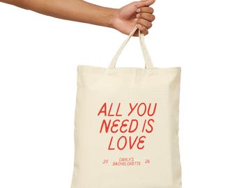 Custom Bachelorette Cotton Canvas Tote Bag | Wedding Welcome Tote Bags | Custom Guest Gifts | Gift Bags | Bach Party Gifts | custom wedding