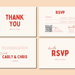 Bold Wedding invitation canva template