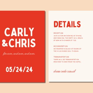 Bold Wedding invitation canva template