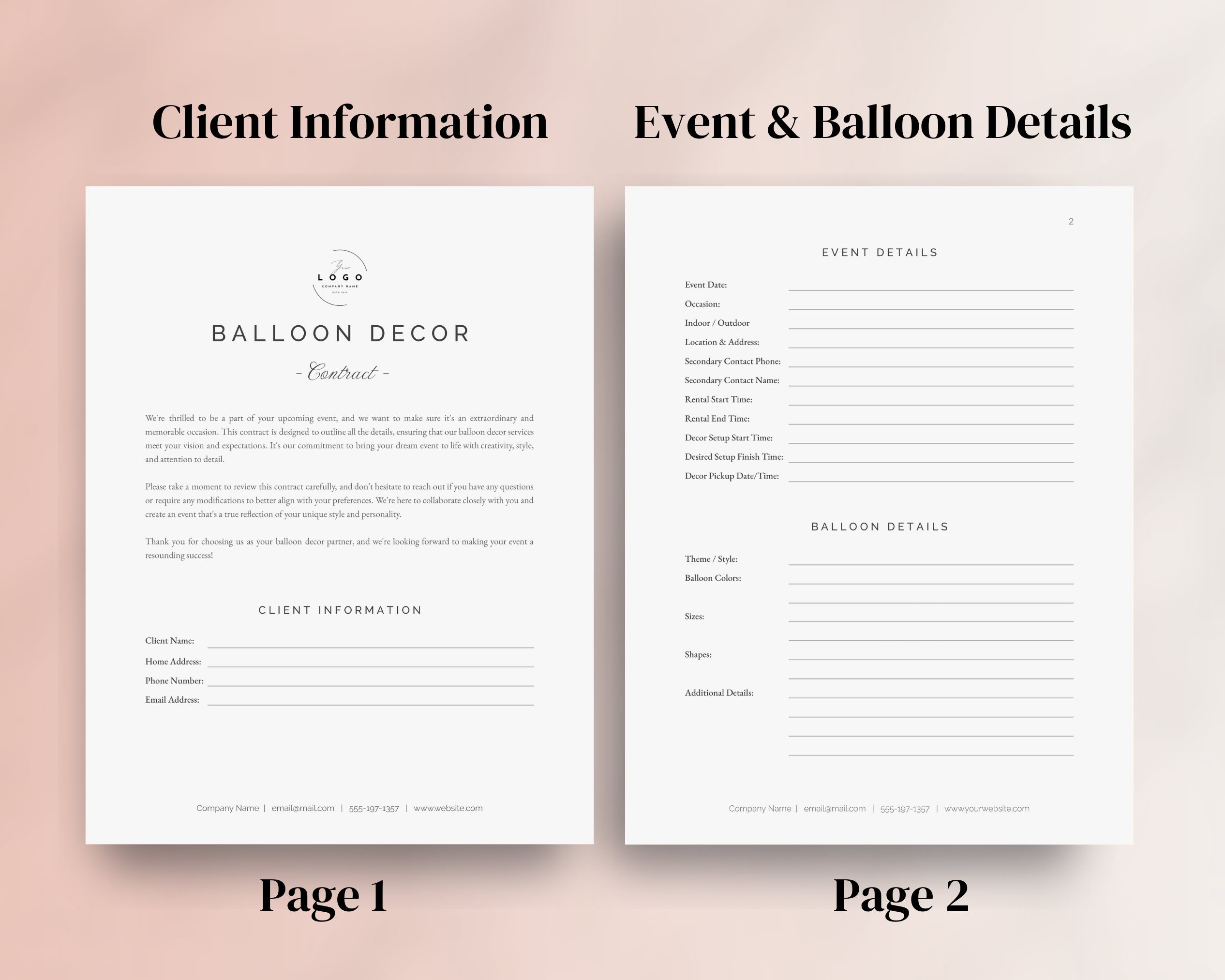 Balloon Contract Template Event Decor Rental Agreement Google Docs