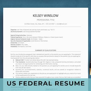 US Federal Government Resume Template for Word & Google Docs | USAJOBS Application | Best CV Template and Cover Letter | Military Transition
