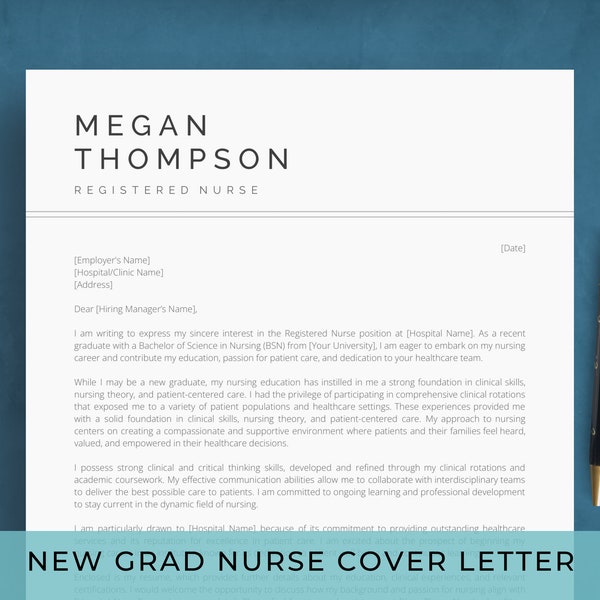 New Grad Nurse Cover Letter Template Google Docs | Nursing Sample Text | New RN, Student, Travel Nurse, Medical Doctor, Physician Assistant