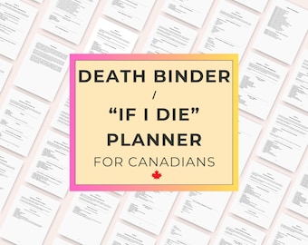 Plantilla de carpeta para casos de fallecimiento para canadienses / Editable en Google Docs / Carpeta para casos de emergencia / Planificación patrimonial y planificación de supervivencia familiar