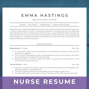 Google Docs Nurse ATS Friendly Resume Template | Nursing Resume & Cover Letter | Simple CV for Travel RN, New Grad, Student, Medical Doctor