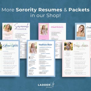 Blue Sorority Resume Template | Editable Sorority Recruitment Rush Resume Template | Social Resume Packet with Cover Letters for College image 9