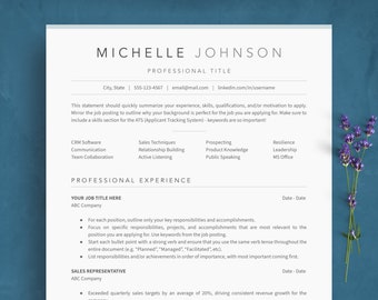 Google Docs ATS Resume Template | Simple Professional CV Template & Cover Letter | Minimalist Clean Resume for Executive, Sales, Nursing, RN