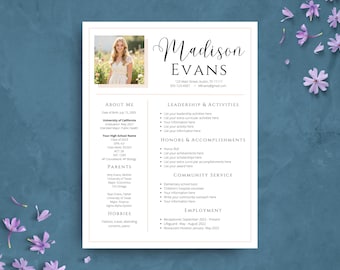 Sorority Resume Template | Editable Rush Resume Template | College Social Resume with Photo and Cover Letters | Recruitment Rush Packet