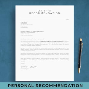 Plantilla de carta de recomendación personal / Carta de referencia de carácter / Ejemplo de carta de recomendación para solicitud de empleo / Documentos de Google