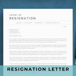 Google Docs Resignation Letter Template | Heartfelt Professional 2 Weeks Notice Letter Example | Job Retirement, Letter of Resignation