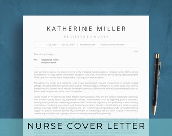 Nursing Cover Letter Template with Sample Text | Google Docs | Hospital Nurse, Travel RN, New Grad, Student, Doctor, Nurse Practitioner, MOA