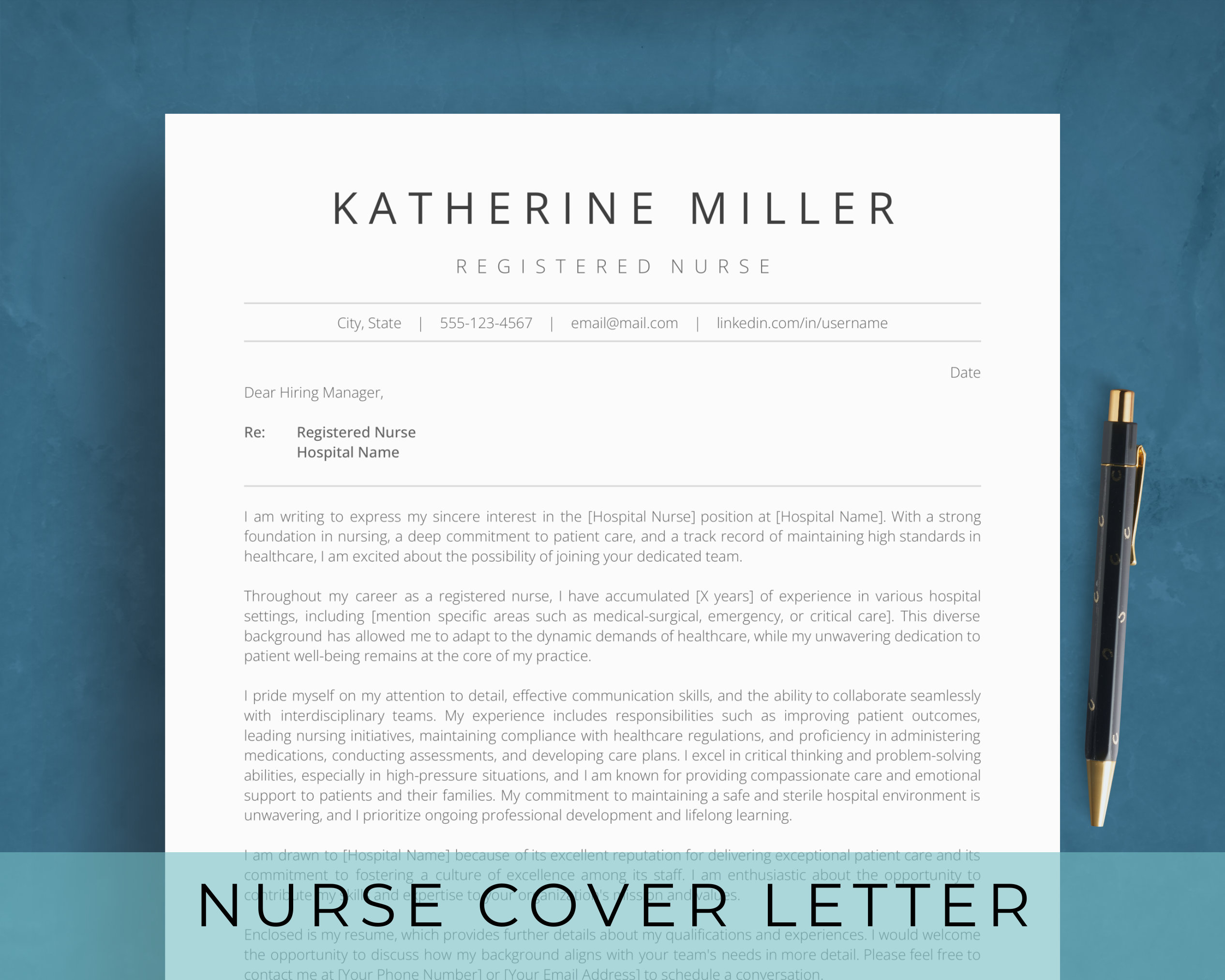 Nursing Cover Letter Template With Sample Text Google Docs Hospital