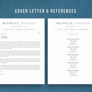 Cover Letter Sample Template with examples and references template on blue background.
