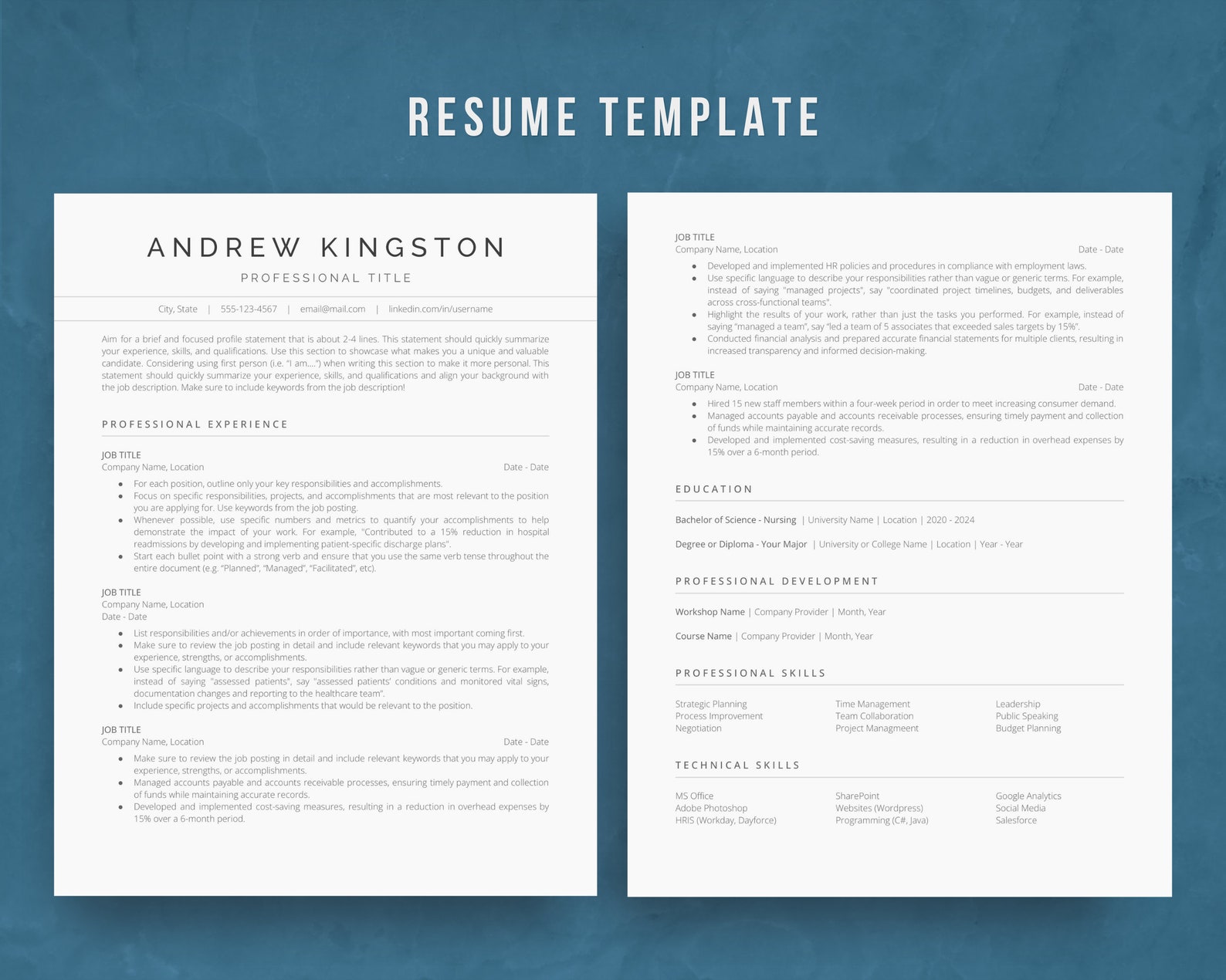 Google Docs ATS Friendly Resume Template, Executive CV Template and ...