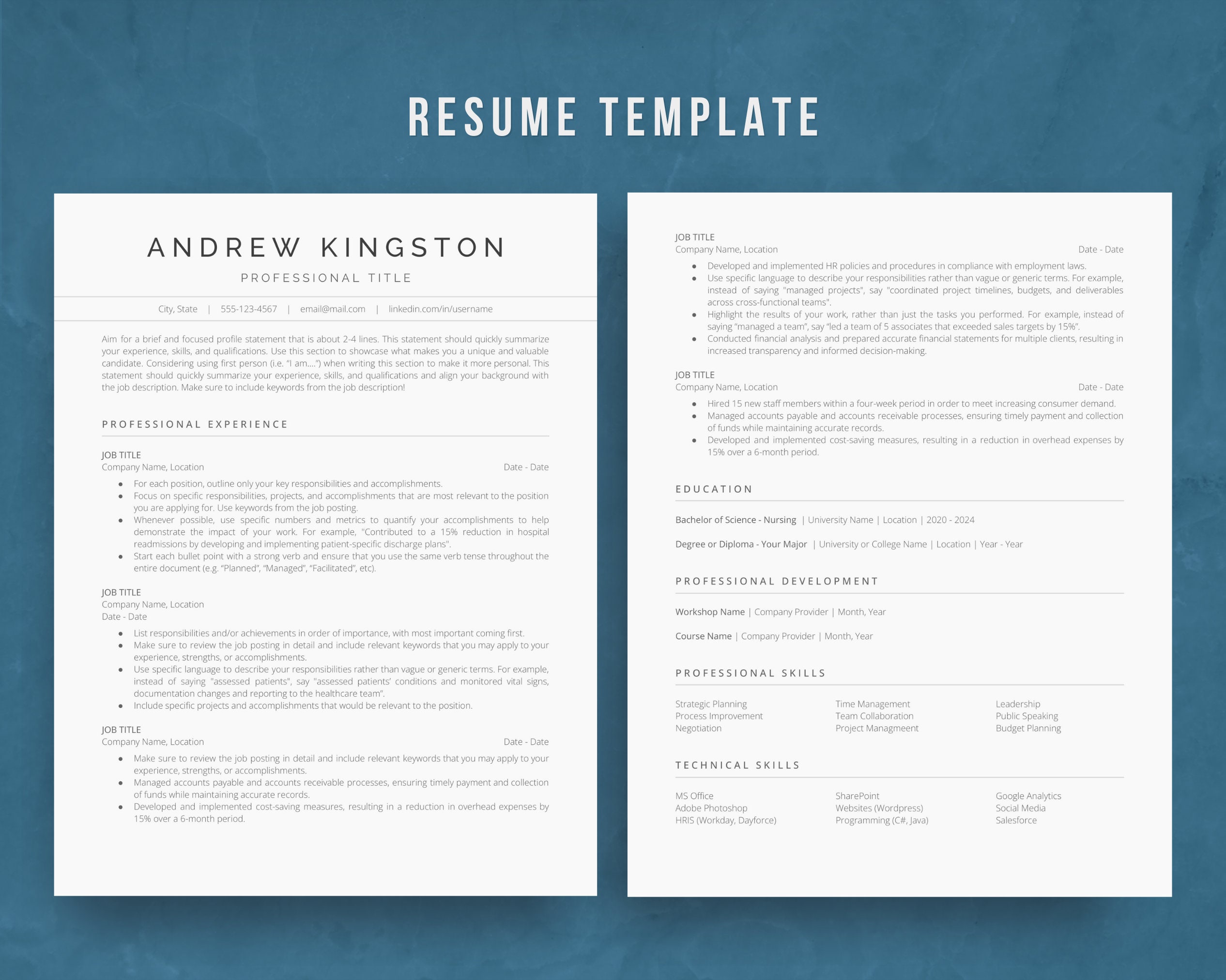 Google Docs ATS Friendly Resume Template, Executive CV Template and ...