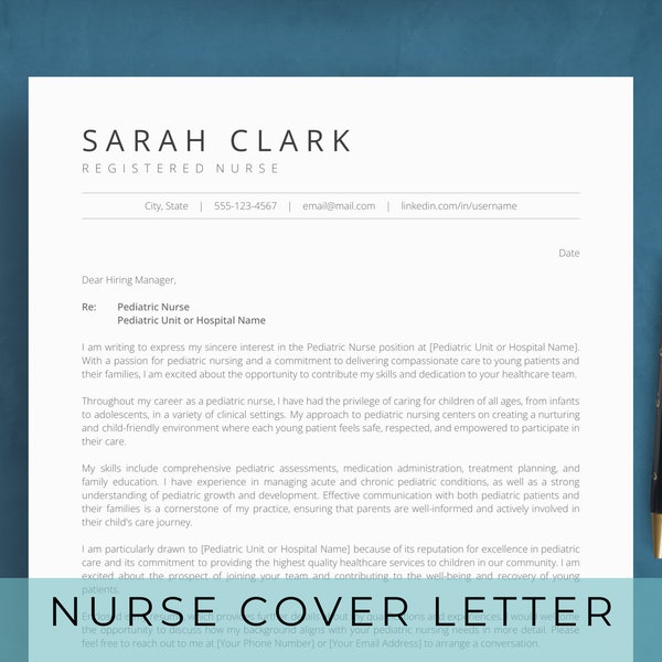 Google Docs Nursing Cover Letter Template | Sample Text | Pediatric Nurse, Travel RN, New Grad, Student, Doctor, Medical Assistant, NICU