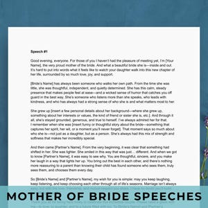 Modelli di discorso per la madre della sposa / 3 esempi di discorso di matrimonio modificabili per la mamma / Brindisi alla sposa / Suoceri / Fidanzamento / Prova generale