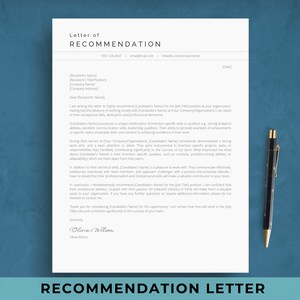 Plantilla de carta de recomendación / Solicitud de empleo profesional Carta de referencia de empleado / Carta de recomendación de carácter / Documentos de Google