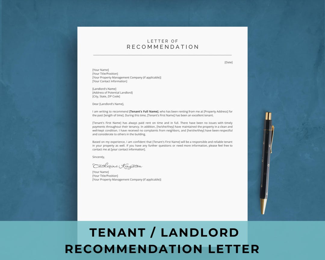 Landlord Reference Example Tenant Reference Letter Template | Landlord Character Reference Letter ...