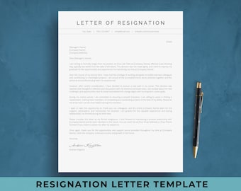 Google Docs Resignation Letter Template | Simple Heartfelt 2 Weeks Notice Letter Example | Job Retirement, Letter of Resignation