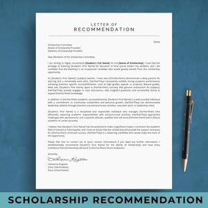 Plantilla de carta de recomendación para becas / Carta de recomendación para estudiantes de secundaria y universitarios, Carta de recomendación para becas, Documentos de Google
