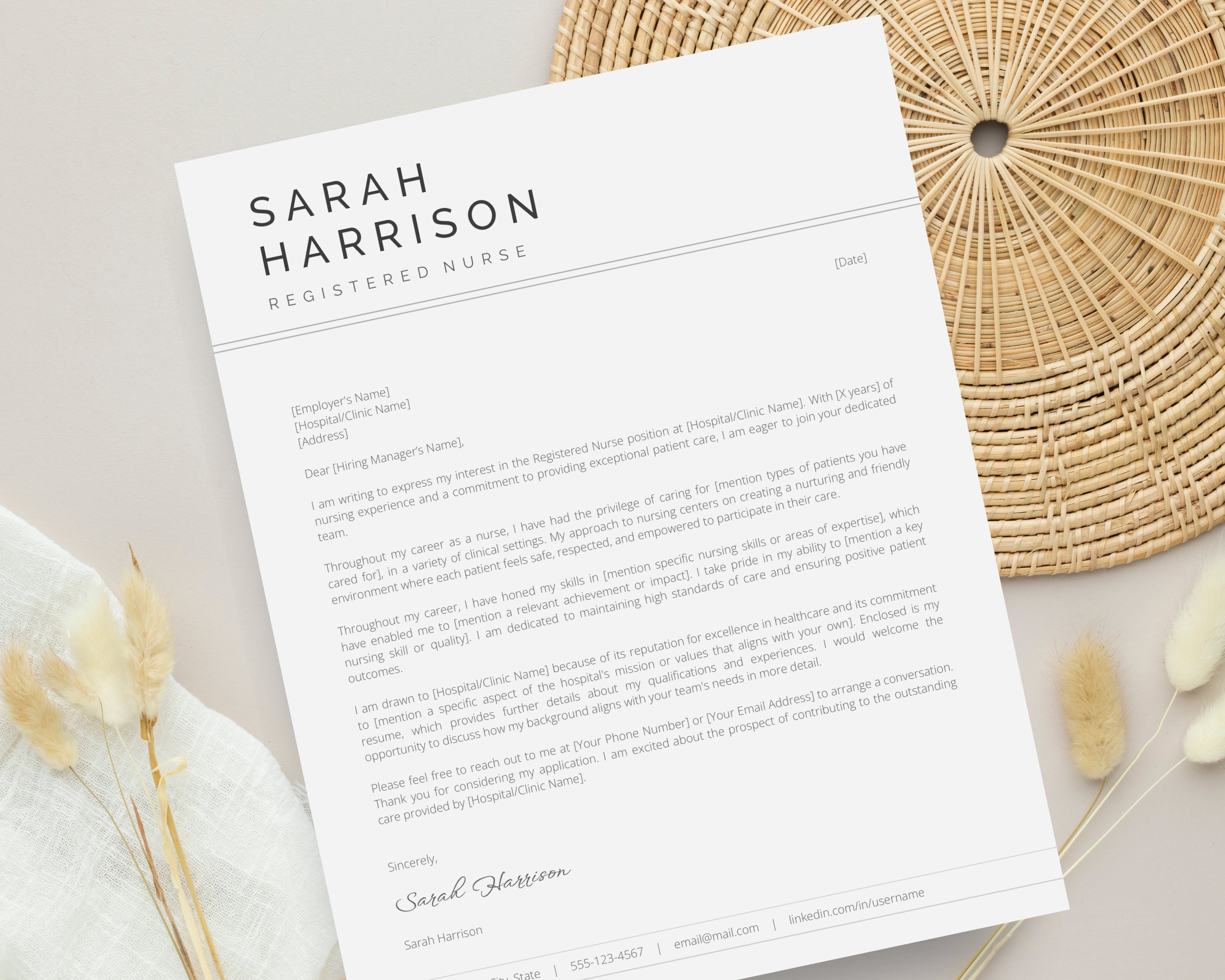 Nurse Cover Letter Template for Google Docs | Nursing Sample Text | RN ...