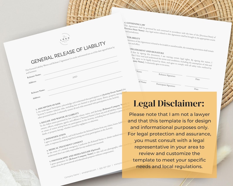 General Release of Liability Waiver Form Template | Editable Informed ...