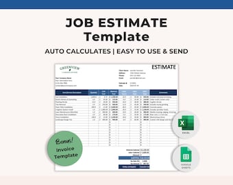 Job Estimate Template | Small Business Bid Proposal (Excel & Google Sheets)