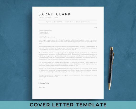 Google Docs Cover Letter Template for Job Application | Sample Resume Cover Letter Example Text | Professional Modern Motivation Letter