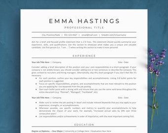 Google Docs ATS Friendly Resume Template, Executive CV Template and Cover Letter, Modern Minimalist & Simple Resume and References for Nurse