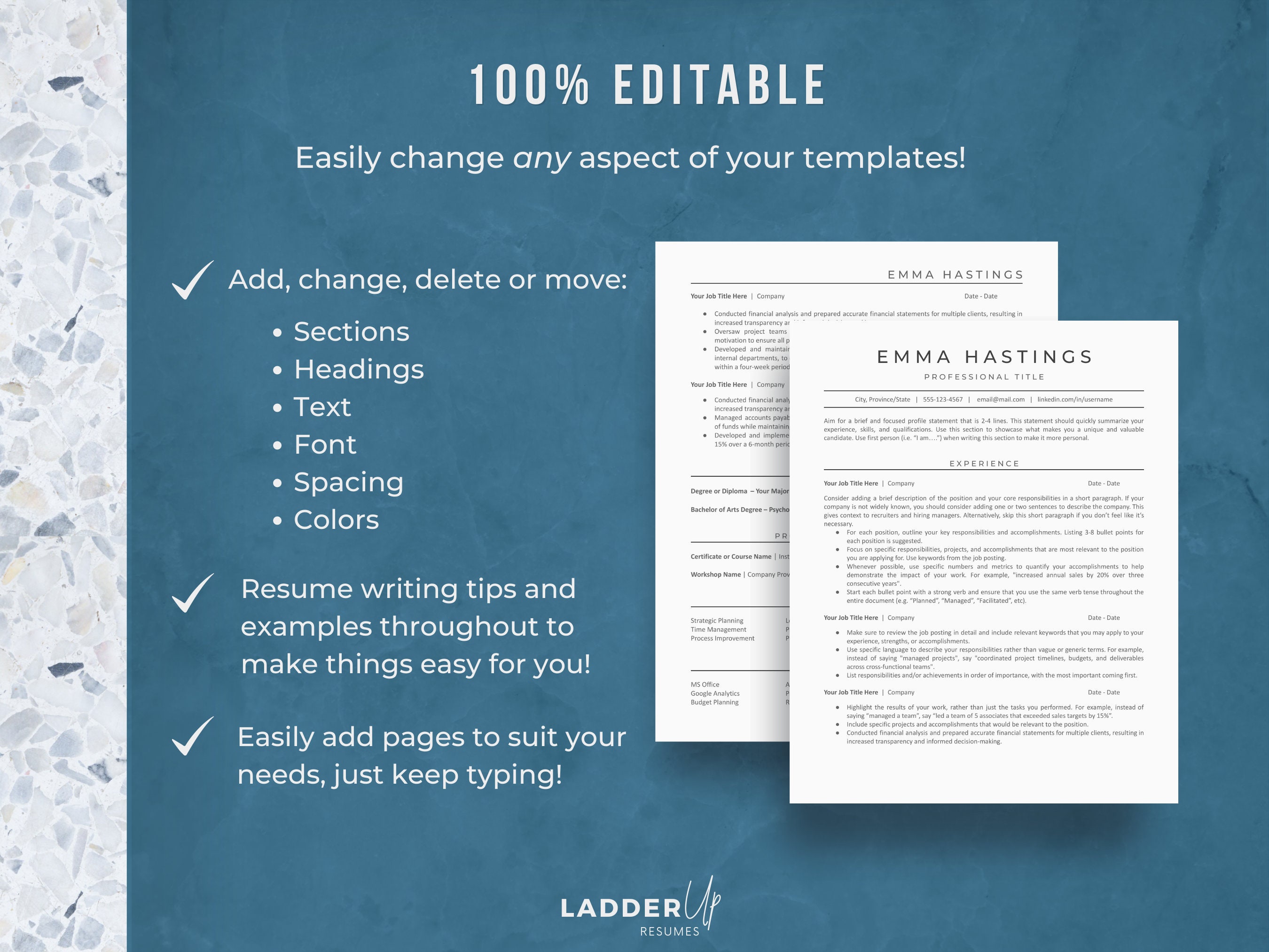 Google Docs ATS Friendly Resume Template, Executive CV Template and ...