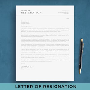 Google Docs Resignation Letter Template | Heartfelt Professional 2 Weeks Notice Letter Example | Job Retirement, Letter of Resignation