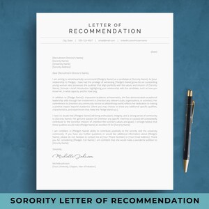 Plantilla de carta de apoyo (LOS) para la hermandad de mujeres para el reclutamiento de hermandades de mujeres / Ejemplo de carta de recomendación (LOR) / Referencia de carácter urgente