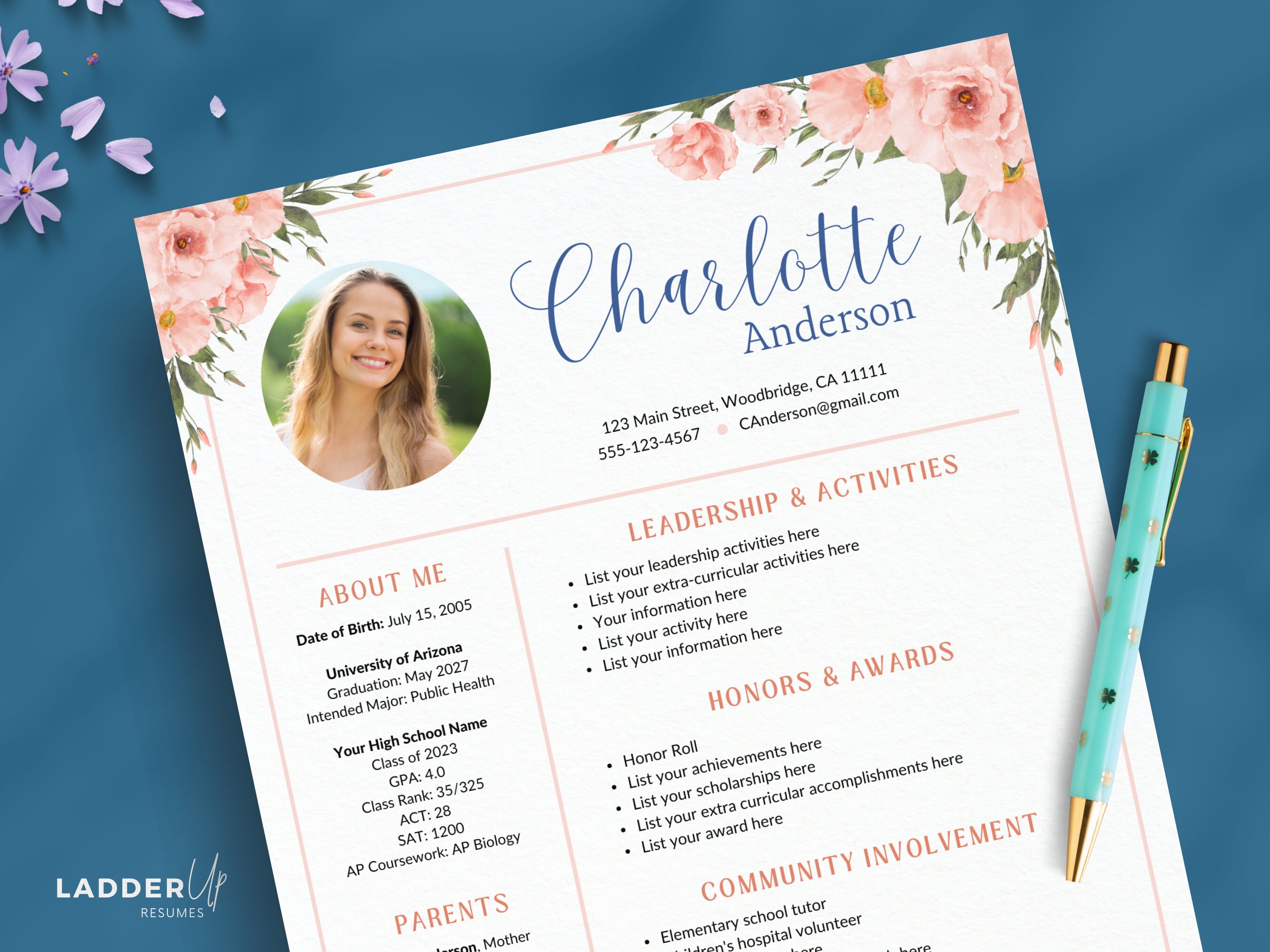 Sorority Resume Template Recruitment - Il Fullxfull.4932700884 1xau 