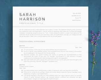 Google Docs Resume Template ATS Friendly, Simple CV Template and Cover Letter, Modern Minimalist & Executive Resume Example for Professional