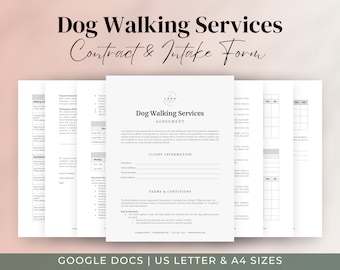 Dog Walking Contract Template & Client Intake Form (Google Docs)