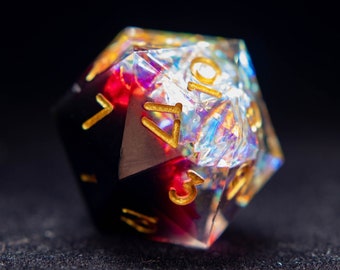 Demon&#39;s Blood DND Dice Set, Blood Sharp Edge D&D Dice Full Set, Dungeons and Dragons Polyhedral RPG D6, D20 Dice
