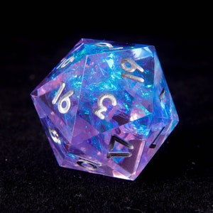 Light Purple DND Dice Set, Light Blue Star Sharp Edge D&D Dice Full Set, Dungeons and Dragons Polyhedral RPG D6, D20 Dice