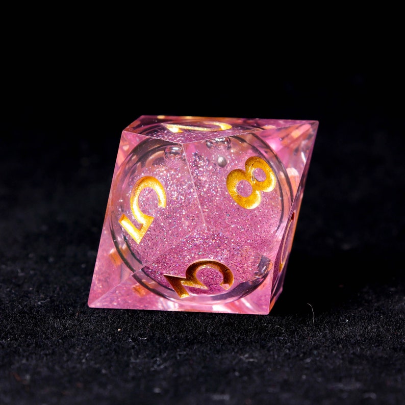 Liquid Core Dice Pink DND Dice Set Sharp Edge D&D Dice Full Etsy