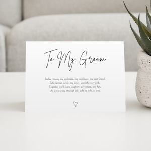 To My Groom On Our Wedding Day Card. To my Husband On Our Wedding Day Card. Wedding Day Poem