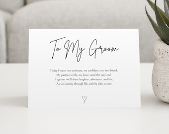 To My Groom On Our Wedding Day Card. To my Husband On Our Wedding Day Card. Wedding Day Poem