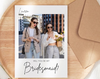 Photo Bridesmaid Proposal Card. Will You Be My Bridesmaid, Maid of Honour? Photo Proposal Card, Personalised Bridesmaid Card, Polaroid card