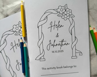 Personalised Wedding Activity Book, Children's Activity Pack, Colouring book, Wedding Activity Book