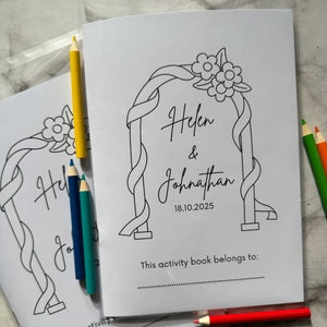Personalisiertes Hochzeitsaktivitätsbuch, Aktivitätenpaket für Kinder, Malbuch, Aktivitätsbuch für Hochzeiten