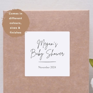 Autocollants personnalisés pour baby shower, étiquette de cadeau de naissance personnalisée, étiquette de remerciement pour baby shower, autocollants de sac à gâteau, autocollants de sac cadeau