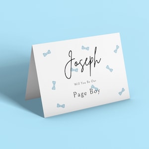 Personalisierte Page Boy Vorschlag Karte - Willst du unser Page Boy sein? Wirst du unser Ringträger sein? Pagenjunge vorschlag. A6 Karte.