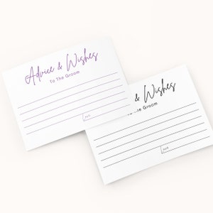 Tarjetas de consejos para el novio en varios colores: comparte buenos deseos. Consejos y deseos para el novio. Despedida de soltera.
